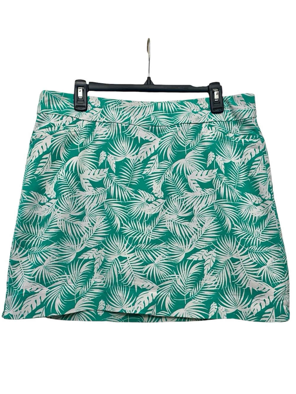 Croft & Barrow The Effortless Stretch Skort White Palms on Green 12 Regular